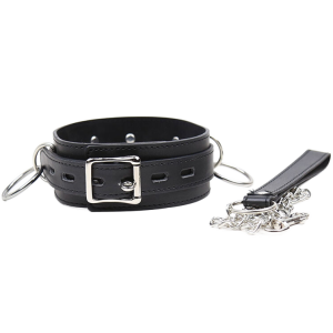 Ohmama Fetish-Submission-Halskette met 3 ringen en leiband Ohmama Fetish-Submission-Halskette met 3 ringen en leiband - Afbeelding 1