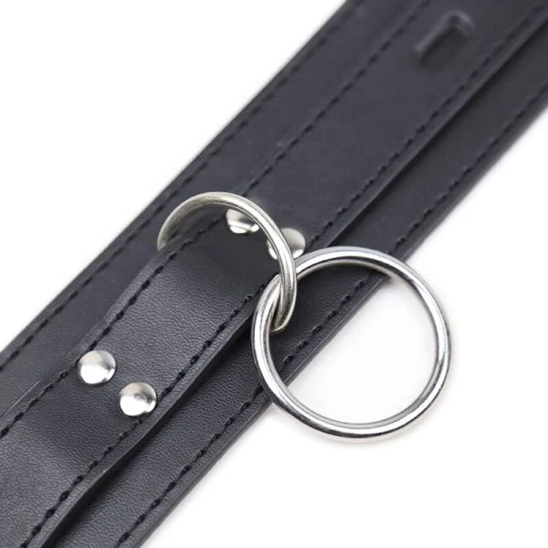 Ohmama Fetish-Submission-Halskette met 3 ringen en leiband