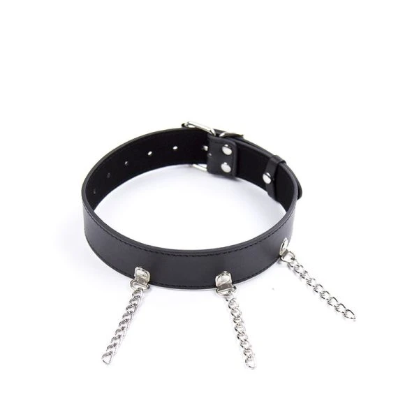 Ohmama Fetish Fetish-halsketting met ringen van kunstleer Ohmama Fetish Fetish-halsketting met ringen van kunstleer