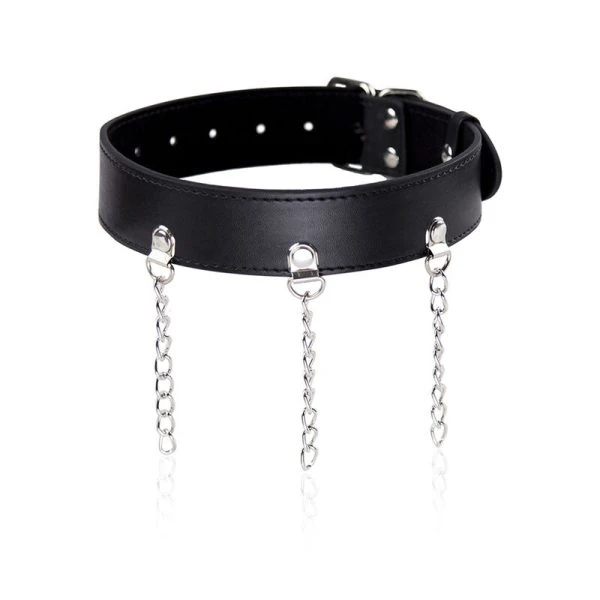 Ohmama Fetish Fetish-halsketting met ringen van kunstleer Ohmama Fetish Fetish-halsketting met ringen van kunstleer