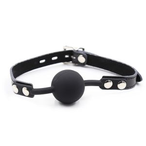 Ohmama siliconen balgag met leren riem en hangslot Ohmama siliconen balgag met leren riem en hangslot - Afbeelding 2