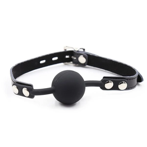 Ohmama siliconen balgag met leren riem en hangslot