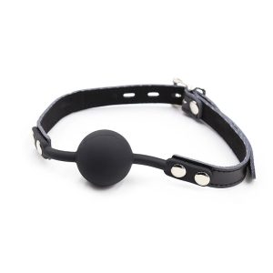 Ohmama siliconen balgag met leren riem en hangslot Ohmama siliconen balgag met leren riem en hangslot - Afbeelding 3