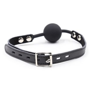 Ohmama siliconen balgag met leren riem en hangslot Ohmama siliconen balgag met leren riem en hangslot - Afbeelding 4