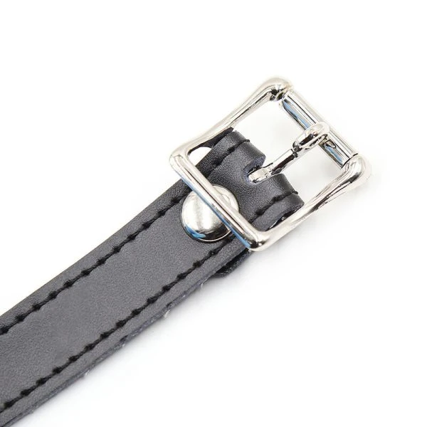 Ohmama siliconen balgag met leren riem en hangslot