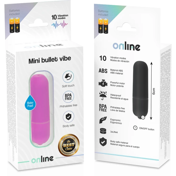 Online Mini-Vibrator Bal met 10 Modi, paars