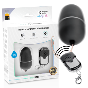 Online trillend ei met afstandsbediening, 10 standen, 6 cm, Zwart Online trillend ei met afstandsbediening, 10 standen, 6 cm, Zwart - Afbeelding 1