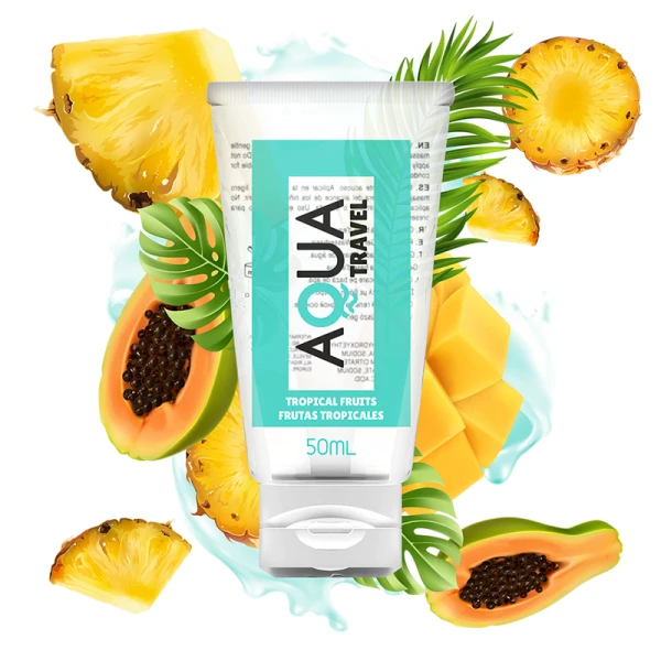img_116789_25b30a61e419bca1f772b1daab489e5d_1.png Aqua Travel Glijmiddel op waterbasis met tropisch fruit 50 ml