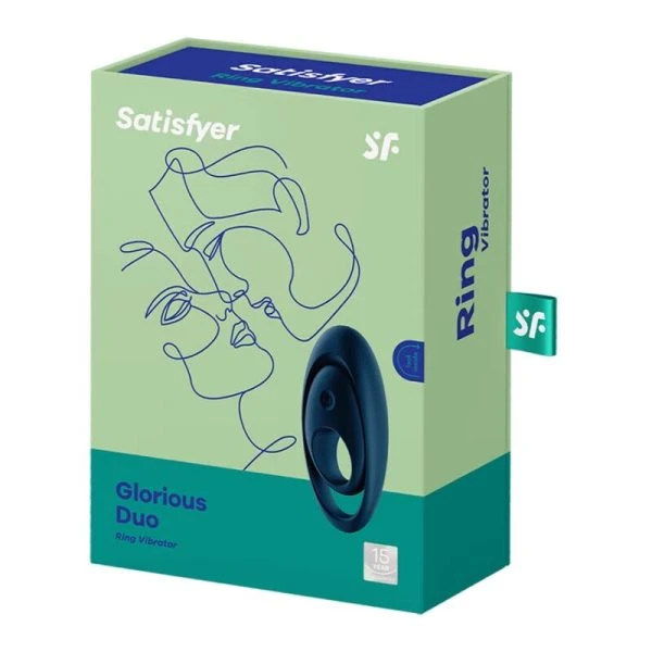 Satisfyer Ring Glorious Duo Vibrator Penisring met Balring Blauw