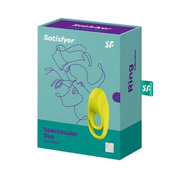 Satisfyer Ring Penis- en Balring Spectacular Duo met Clitorisstimulator, Geel Satisfyer Ring Penis- en Balring Spectacular Duo met Clitorisstimulator, Geel
