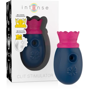 Intense clitorisstimulator met 10 zuig- en 10 likmodi blauw
