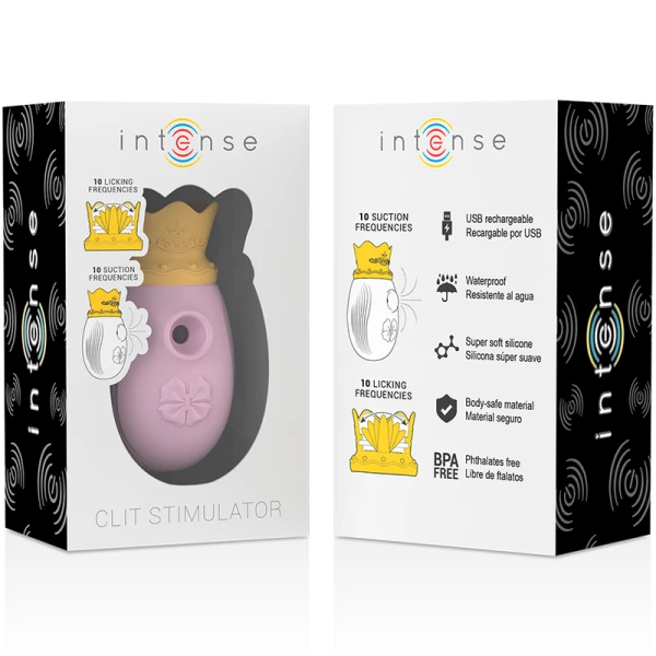 Intense Klitorisstimulator mit 10 Saug- und Leckmodi, Rosa