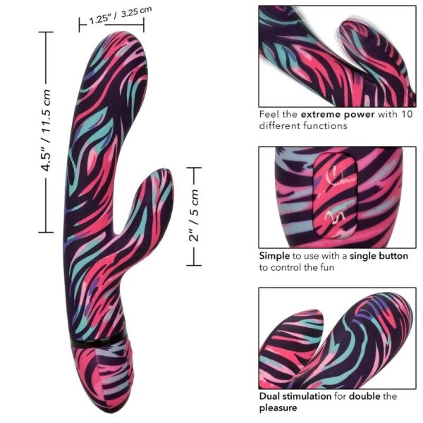 Calexotics Menage A MOI Dual Wand Vibrator mit zwei Spitzen, Silikon, 21 cm