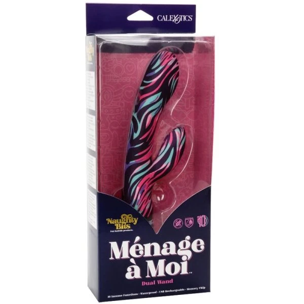Calexotics Menage A MOI Dual Wand Vibrator mit zwei Spitzen, Silikon, 21 cm