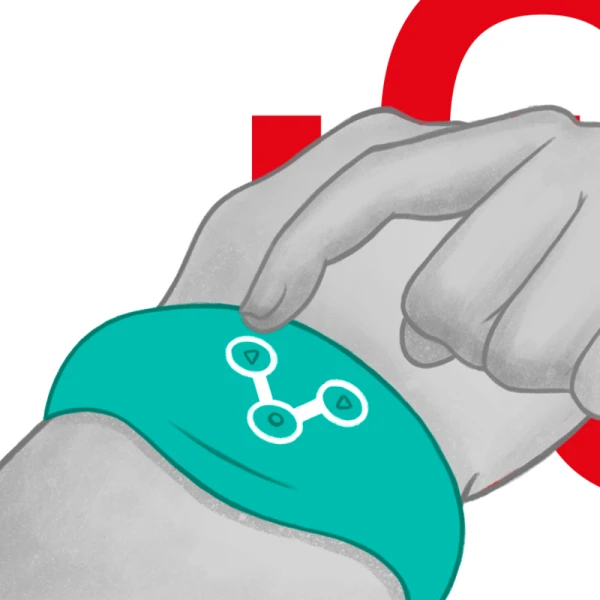 Watchme draadloze technologie-horloge Aquamarijn – Smartwatch voor het besturen van draagbare sextoys