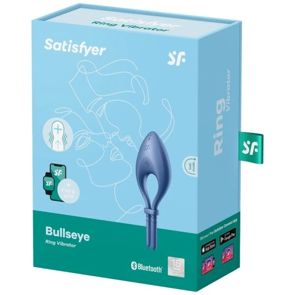 Satisfyer Ring Bullseye Penisring met app-bediening, verstelbaar, Blauw