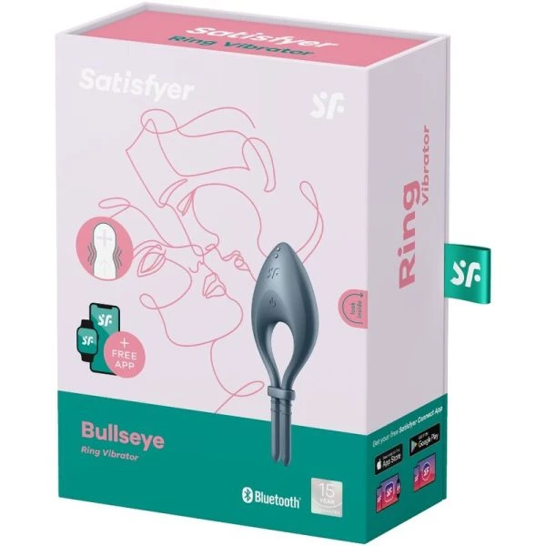 Satisfyer Ring Bullseye Penisring met app-bediening, verstelbaar, grijs Satisfyer Ring Bullseye Penisring met app-bediening, verstelbaar, grijs