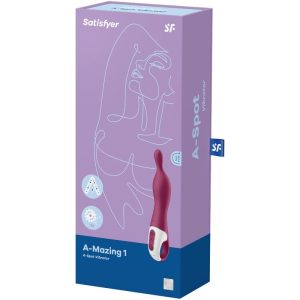 Satisfyer Vibrator A-Mazing 1 Aspot Vibrator met A-punt-stimulatie, Bessenrood Satisfyer Vibrator A-Mazing 1 Aspot Vibrator met A-punt-stimulatie, Bessenrood - Afbeelding 3