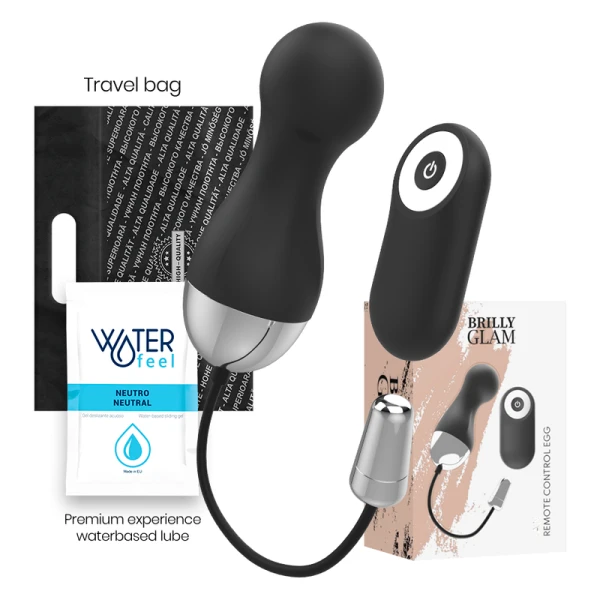 Brilly Glam Ian Afstandsbediening Vibrator Ei Silicone zwart