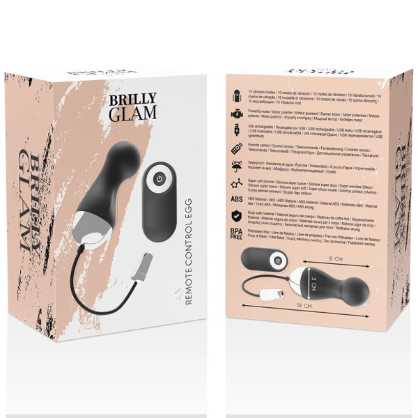 Brilly Glam Ian Afstandsbediening Vibrator Ei Silicone zwart