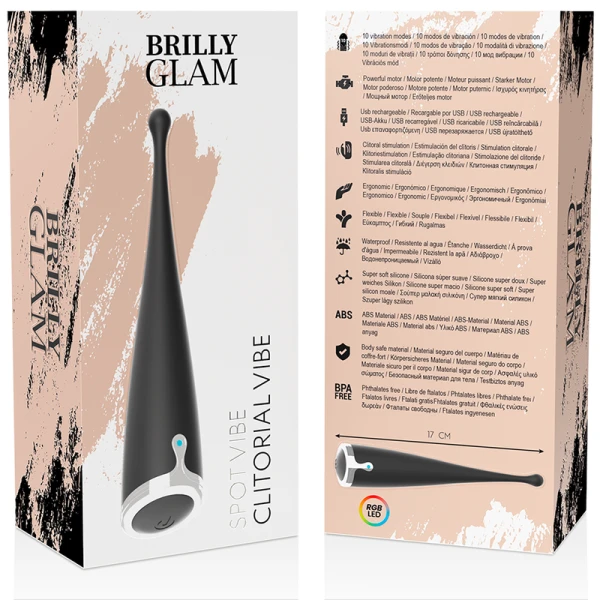 Brilly Glam Spot Vibe Opgelegde Vibrator Clitorisstimulator zwart