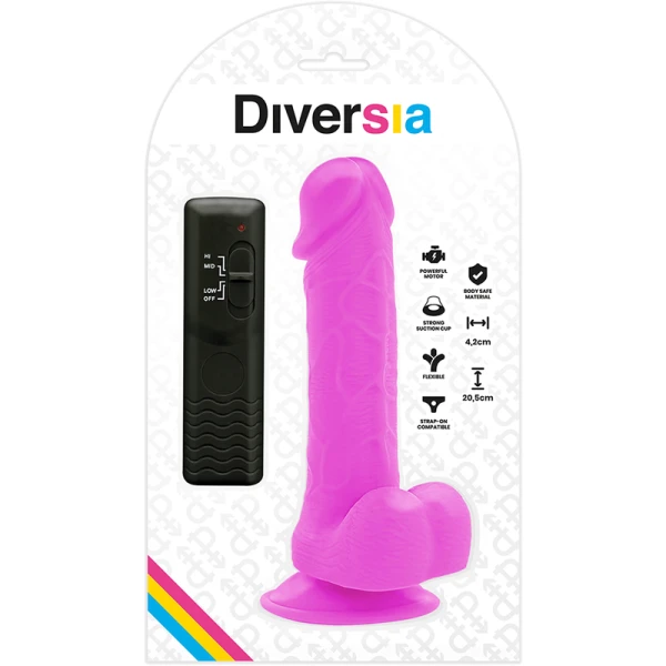 Diversia Flexibele Vibrator-dildo met Afstandsbediening Paars 20,5 cm Diversia Flexibele Vibrator-dildo met Afstandsbediening Paars 20,5 cm