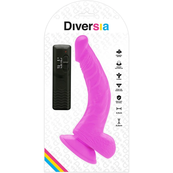 Diversia Flexibele Vibrerende Dildo Paars 21,5 cm Diversia Flexibele Vibrerende Dildo Paars 21,5 cm