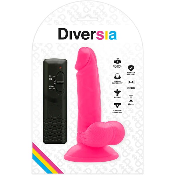 Diversia Flexibele Vibrator-Dildo 17 cm met afstandsbediening, roze