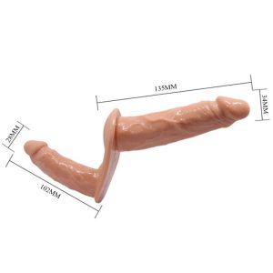Baile Harness Collection Dubbele Dildo met Harnas en Ribbelstructuur Baile Harness Collection Dubbele Dildo met Harnas en Ribbelstructuur - Afbeelding 3