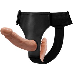 Baile Harness Collection Dubbele Dildo met Harnas en Ribbelstructuur Baile Harness Collection Dubbele Dildo met Harnas en Ribbelstructuur - Afbeelding 1