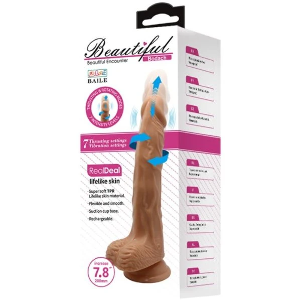 Baile Dildos Schöne Begegnung Bodach Vibrator met Rotatie en Trilling, lichtbruin