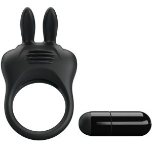 FOR HIM Pretty Love Davion Rabbit Vibratorring met clitorisstimulator, zwart FOR HIM Pretty Love Davion Rabbit Vibratorring met clitorisstimulator, zwart - Afbeelding 3