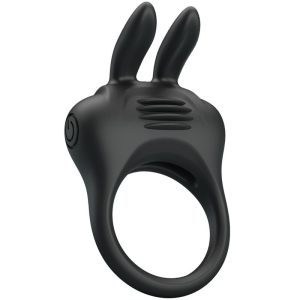 FOR HIM Pretty Love Davion Rabbit Vibratorring met clitorisstimulator, zwart FOR HIM Pretty Love Davion Rabbit Vibratorring met clitorisstimulator, zwart - Afbeelding 2
