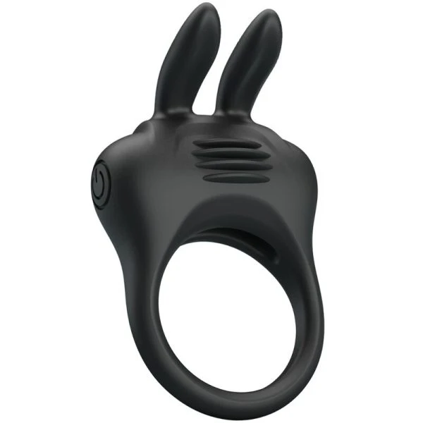 FOR HIM Pretty Love Davion Rabbit Vibratorring met clitorisstimulator, zwart