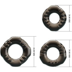 Baile Penisring-Set Yvonne 3er-Pack schwarz Baile Penisring-Set Yvonne 3er-Pack schwarz - Afbeelding 3