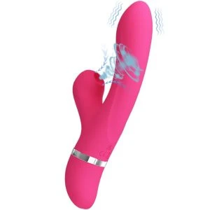 Pretty Love Willow Rabbit Vibrator met zuigfunctie Magenta
