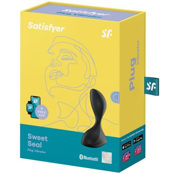 Satisfyer Connect Sweet Seal trillende plug app zwart Satisfyer Connect Sweet Seal trillende plug app zwart