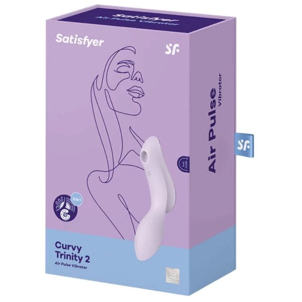 Satisfyer Curvy Trinity 2 oplegvibrator met drukgolven en vibratie, paars