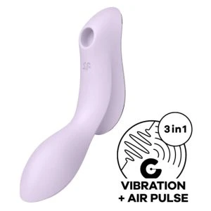 Satisfyer Curvy Trinity 2 oplegvibrator met drukgolven en vibratie, paars