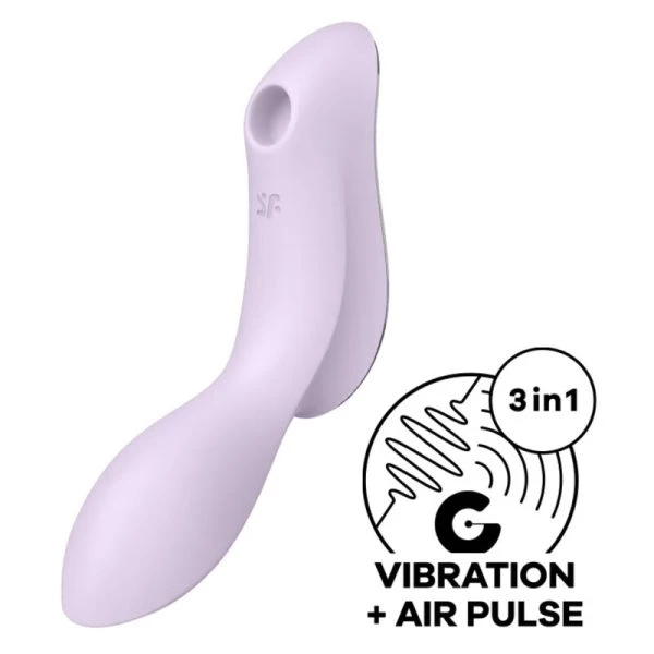 Satisfyer Curvy Trinity 2 oplegvibrator met drukgolven en vibratie, paars