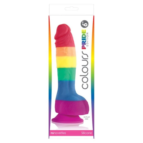 Pride Siliconen Dildo met Zuignap Regenboog 15 cm Pride Siliconen Dildo met Zuignap Regenboog 15 cm