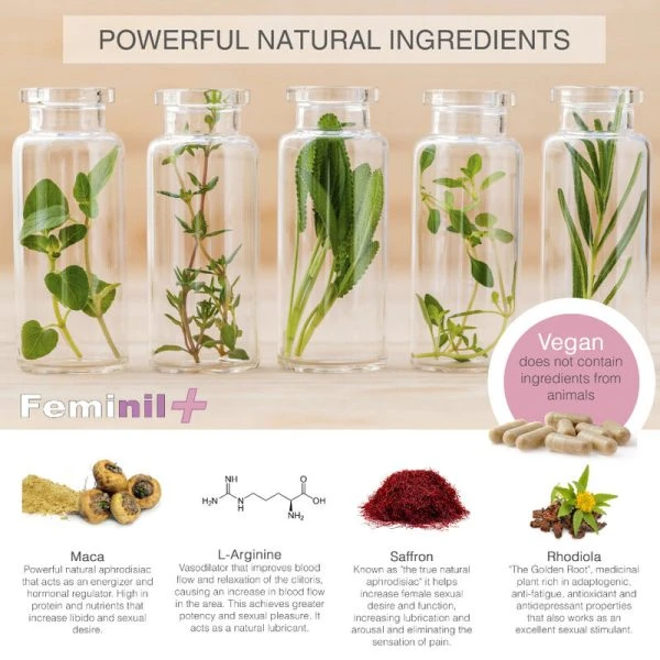 500cosmetics Feminil+ Voedingssupplement voor vrouwelijke libido 30 capsules