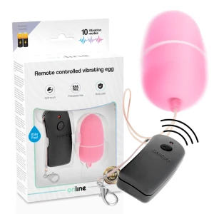 Online vibrerend ei met roze afstandsbediening, 10 standen