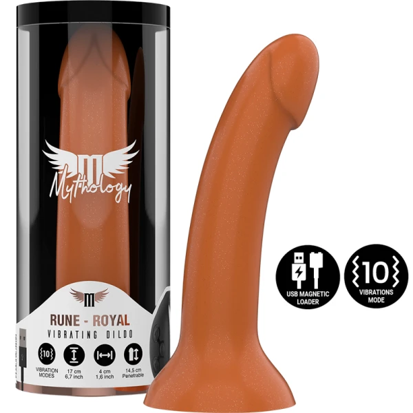 Mythology Fantasy Dildo Rune Royal Vibrator M Gold with Watchme Technology