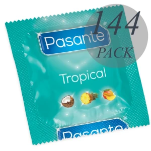 Pasante Kondomen Tropical Pack 144 stuks met Mango, Ananas en Kokosnoot