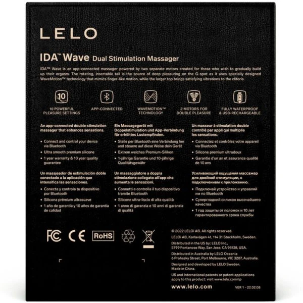 Lelo IDA Wave Massager met WaveMotion-technologie en app-bediening, Zwart