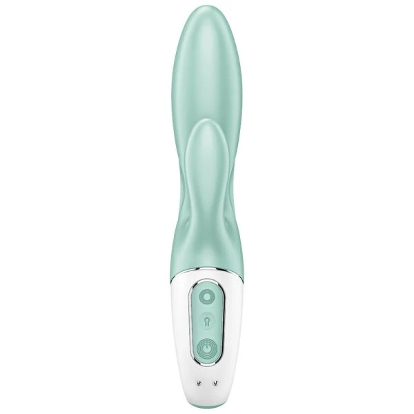 Satisfyer Connect Air Pump Bunny 5+ App-Konijnenvibrator ophlaasbaar groen