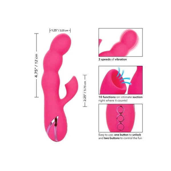 Calexotics Oceanside Orgasm Vibrator mit Klitoris-Saugfunktion und Kaninchen-Schaft