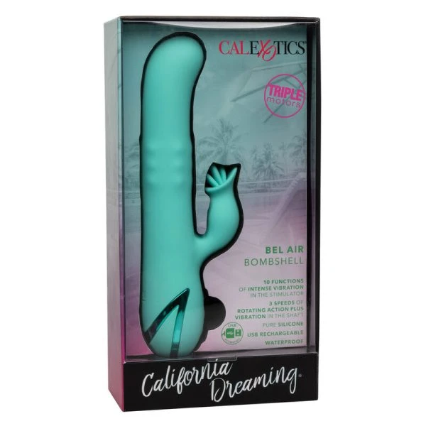 Calexotics Bel Air Bombshell Vibrator mit rotierendem Schaft und Teaser, hellgrün