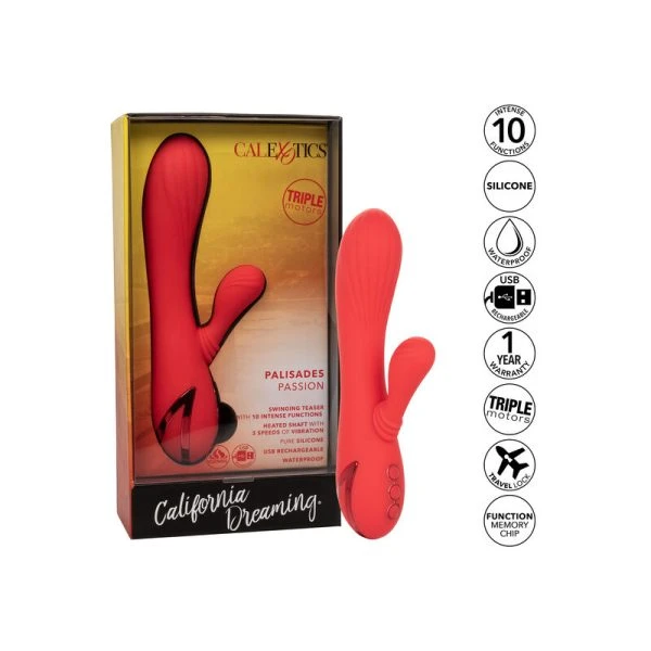 Calexotics Rabbit-Vibrator Palisades Passion ROOD met clitorisstimulator